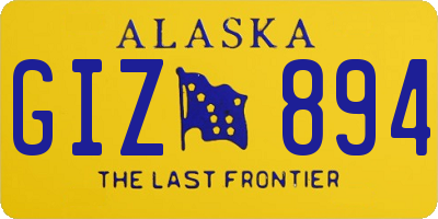 AK license plate GIZ894