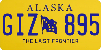 AK license plate GIZ895