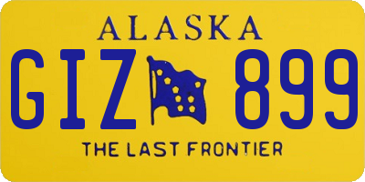 AK license plate GIZ899