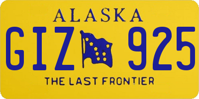 AK license plate GIZ925