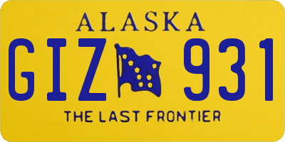 AK license plate GIZ931