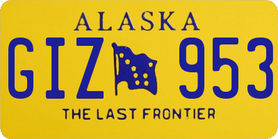 AK license plate GIZ953