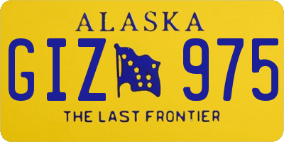 AK license plate GIZ975