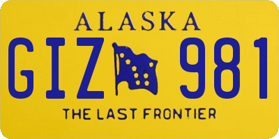 AK license plate GIZ981