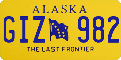 AK license plate GIZ982