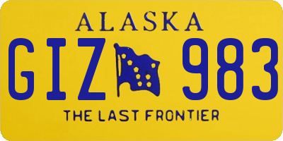 AK license plate GIZ983