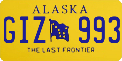 AK license plate GIZ993
