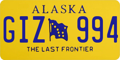 AK license plate GIZ994