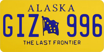 AK license plate GIZ996