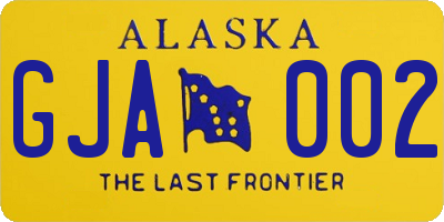 AK license plate GJA002