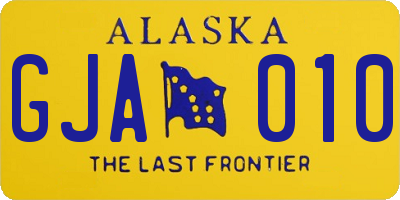 AK license plate GJA010