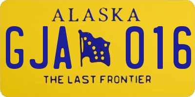 AK license plate GJA016
