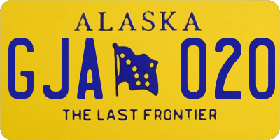 AK license plate GJA020