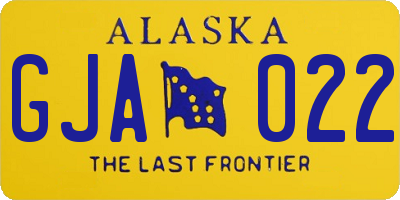AK license plate GJA022
