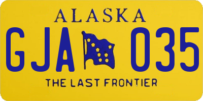 AK license plate GJA035