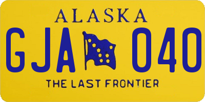 AK license plate GJA040