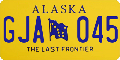 AK license plate GJA045