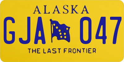 AK license plate GJA047