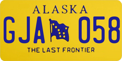 AK license plate GJA058