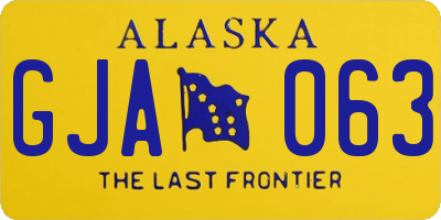AK license plate GJA063