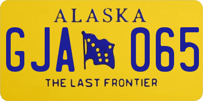 AK license plate GJA065