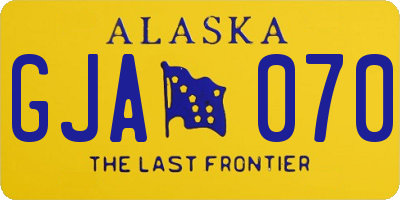 AK license plate GJA070