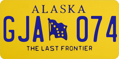 AK license plate GJA074