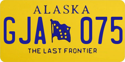 AK license plate GJA075