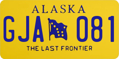 AK license plate GJA081
