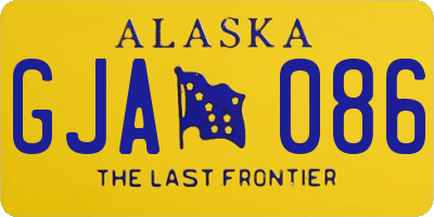 AK license plate GJA086