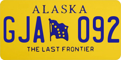AK license plate GJA092