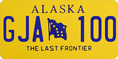 AK license plate GJA100