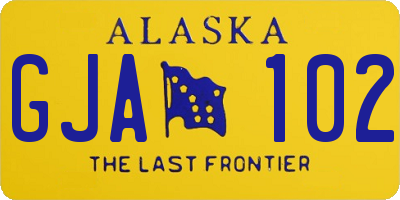 AK license plate GJA102