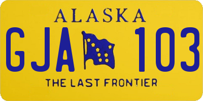 AK license plate GJA103