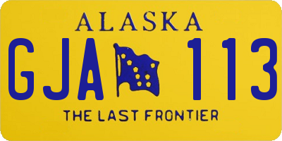 AK license plate GJA113