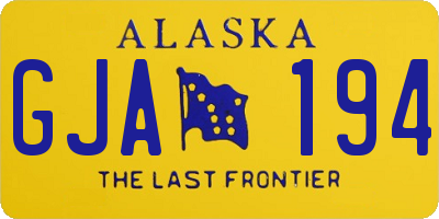 AK license plate GJA194