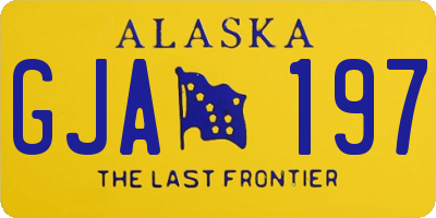 AK license plate GJA197