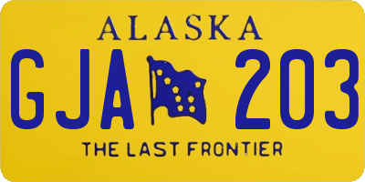 AK license plate GJA203