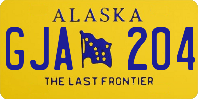 AK license plate GJA204