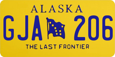 AK license plate GJA206