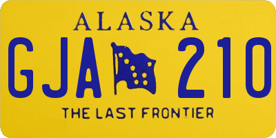 AK license plate GJA210