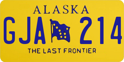 AK license plate GJA214