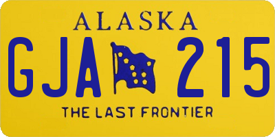 AK license plate GJA215