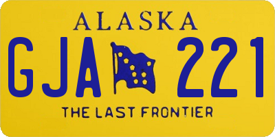 AK license plate GJA221