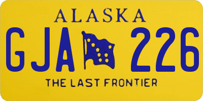 AK license plate GJA226