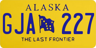 AK license plate GJA227