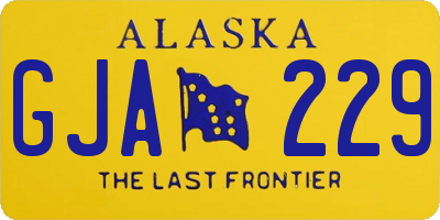 AK license plate GJA229