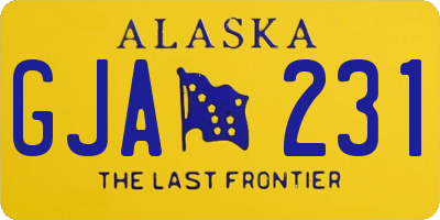 AK license plate GJA231