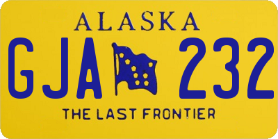 AK license plate GJA232