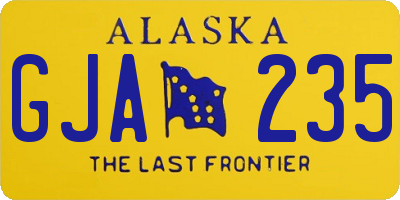 AK license plate GJA235